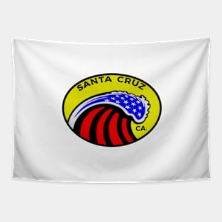 Santa Cruz California Surfing Surf Patriotic Wave Tapestry