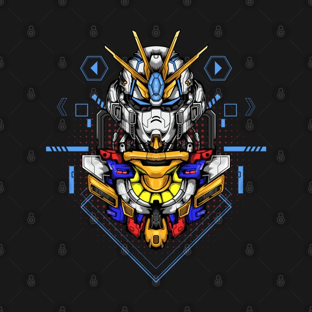 Custom Gundam Illustration by Indraokta22