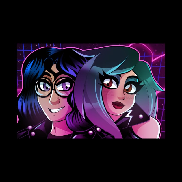 Deimos and Ivy retrowave by Helladelic