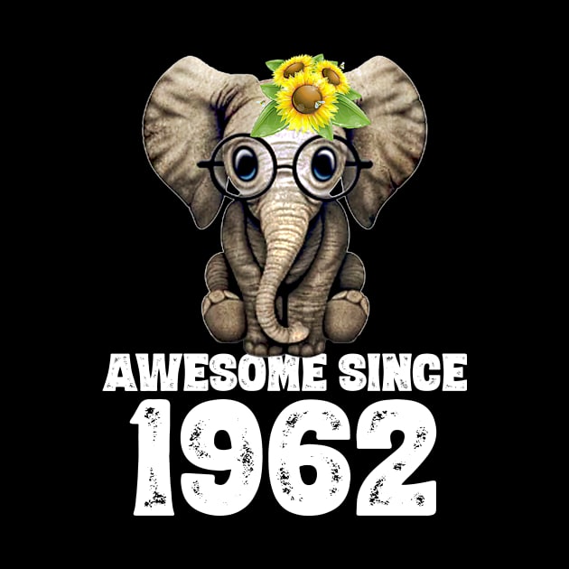 Awesome since 1962 58 Years Old Bday Gift 58th Birthday by DoorTees