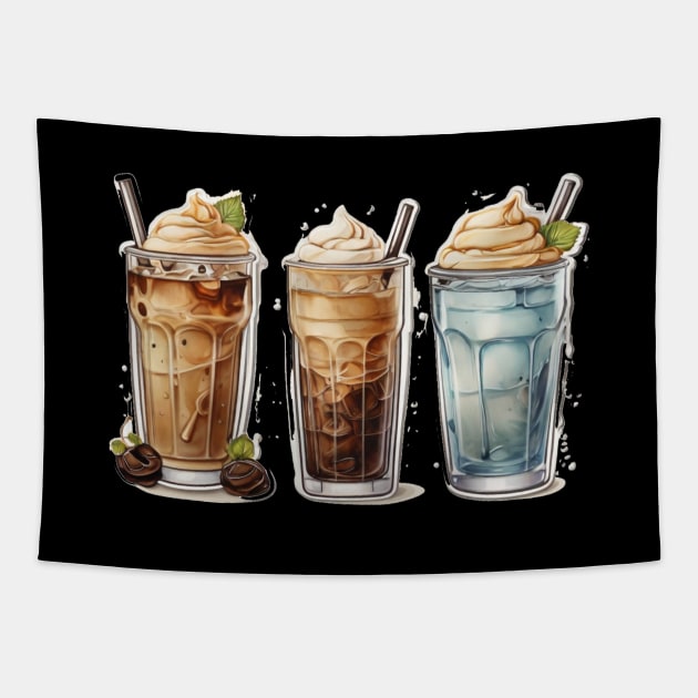 Ice Coffee Cafe Roast Retro Established Since Tapestry by Flowering Away