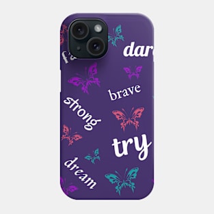 Positive Affirmation Butterfly Pattern Phone Case