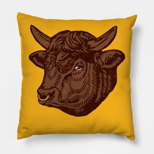 Highland Cow Bull Head Pillow