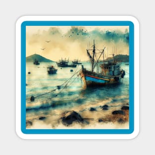 Fishing Boat Fleet Magnet