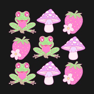 Frog In Love Mushroom Happy Valentines Day T-Shirt