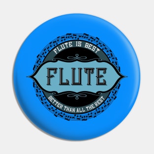 Flute Is Best Black Music Note Circle Pin