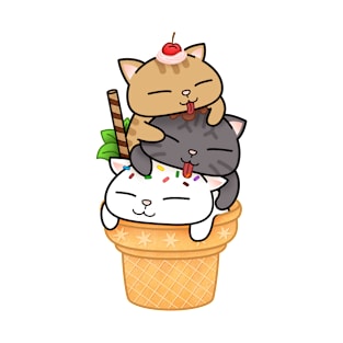 Chubby Cat Ice Cream Tower T-Shirt