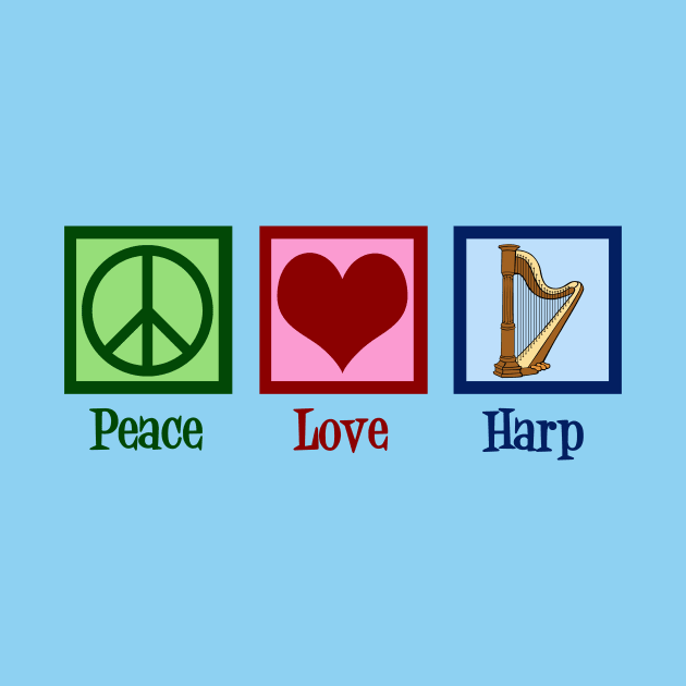 Pretty Peace Love Harp by epiclovedesigns