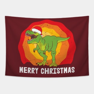 Merry Christmas Dinosaur Tapestry