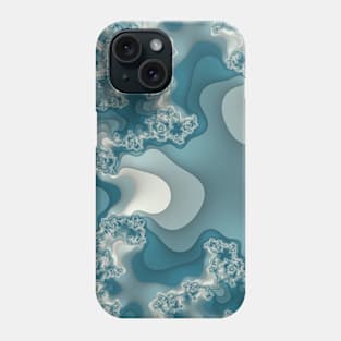 Silvery Blue Fractal Phone Case