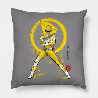 Yelow Ranger sumi e Pillow