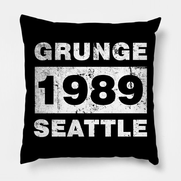 GRUNGE MUSIC SEATTLE 1989 Pillow by KIMIDIGI