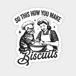 So This Is How You Make Biscuits Graphic T-Shirt, Retro Unisex Adult T Shirt, Vintage Baking T Shirt, Nostalgia Magnet