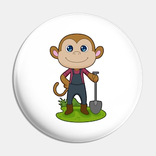 Monkey Farmer Shovel Pin