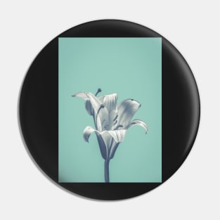 Flower On Blue Design Pin