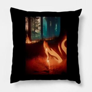 Fire In The Forest. Pillow