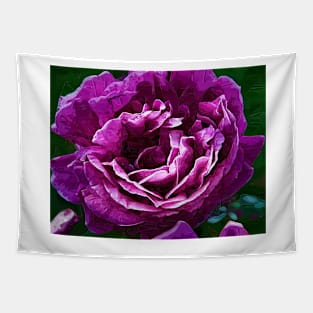 Bold Purple Rose Bloom Tapestry