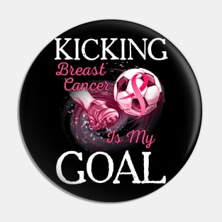 Breast Cancer Awareness Pink Ribbon Soccer Lovers Women Pin