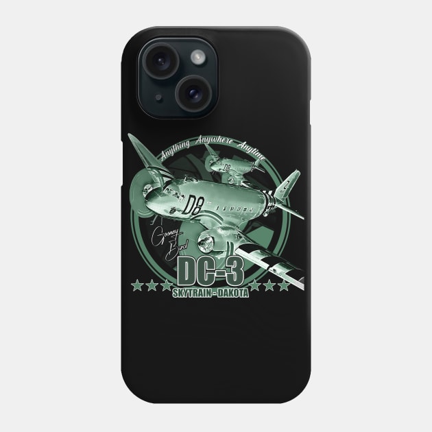 DC3 C47 Dakota Military Transport Aircraft Phone Case by aeroloversclothing