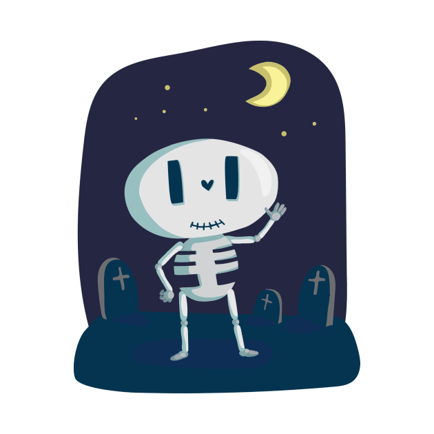 Cute Skeleton at Cemetary by Petko121212