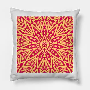 Gold and Red Mandala Pillow