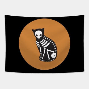 Halloween Skeleton Cat Tapestry