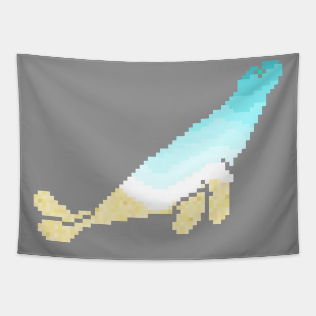 Modern Pixel Sea Seal Tapestry by jofudachi