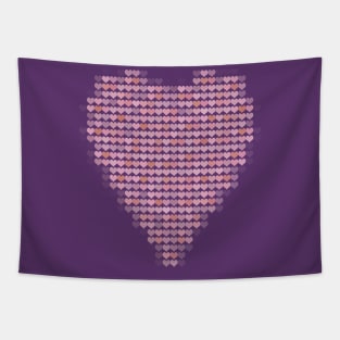 Pink Heart Filled with Hearts for Valentines Day Tapestry
