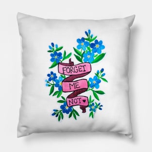 Forget me not blue flowers Pillow