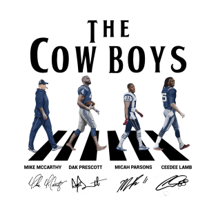 Cowboys Walking Abbey Road Signatures Football T-Shirt