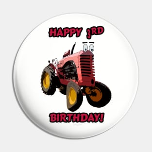 Happy 3rd birthday tractor design Pin