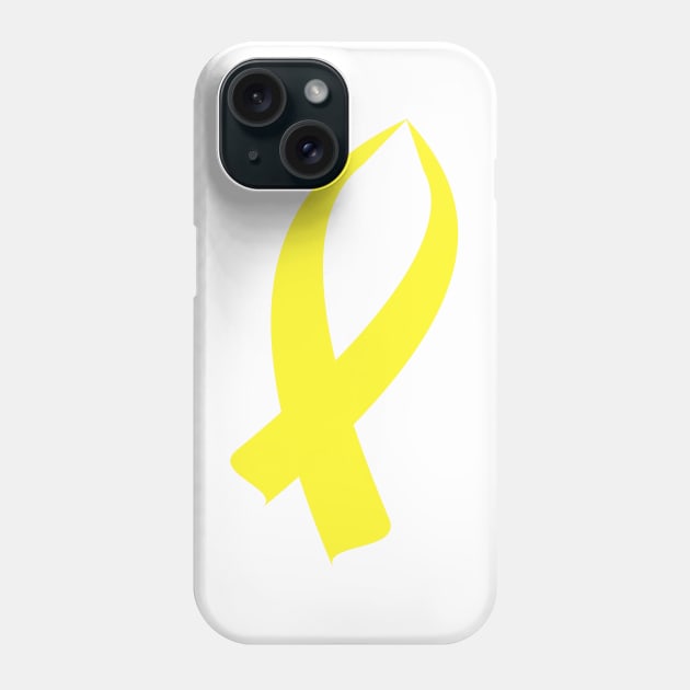 Awareness Ribbon (Yellow) Phone Case by BlakCircleGirl