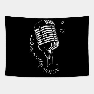 Love your voice. Retro microphone. Tapestry