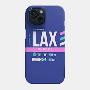 Los Angeles (LAX) Airport Code Baggage Tag Phone Case