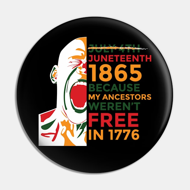 Afro Man Juneteenth Day 1865 June 19th - African American Pride Gifts Pin by Lexicon