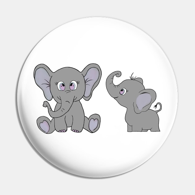 Two cute little elephants drawing Pin by ErykMaja