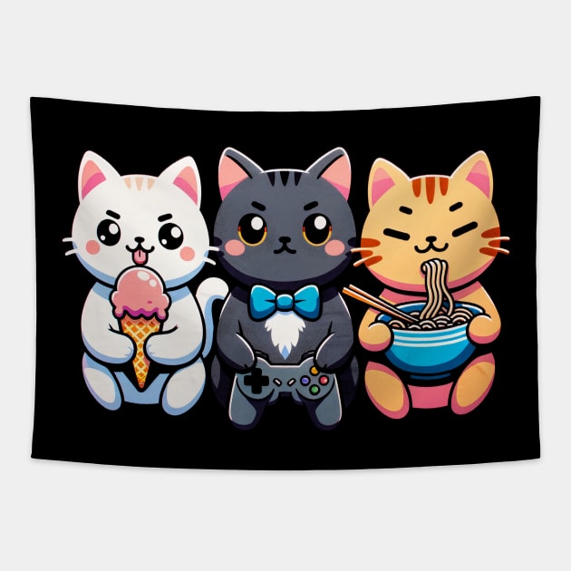 Cat Anime Tribute Shirt Whimsical Whisker Wonder Tapestry by BoazBerendse insect