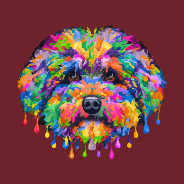 Fluffy Bolognese Dog Color Melt Design by Furrban