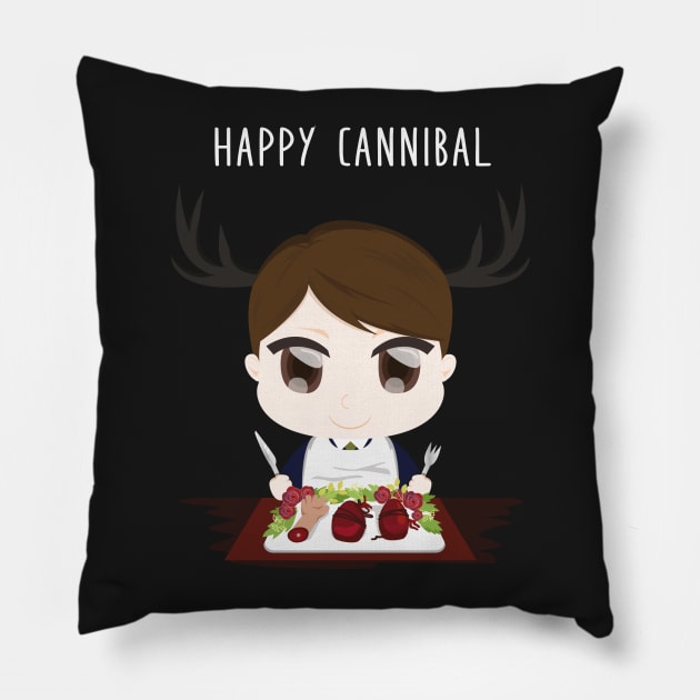 Hannibal, The Happy Cannibal Pillow by thepiemistake