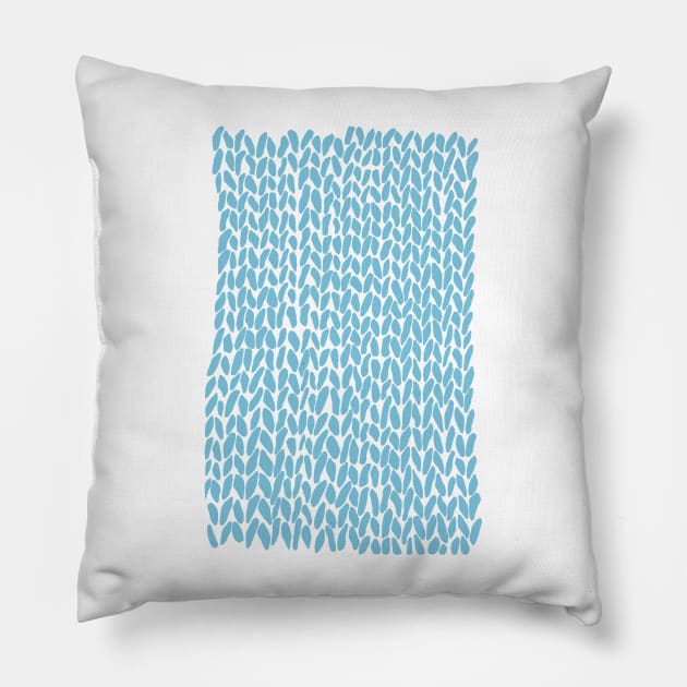 Blue knit pillow store
