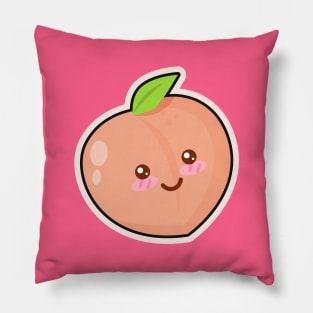 Cute Peach Cartoon Drawing Pillow