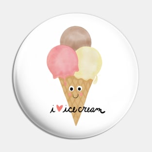 I Love Ice Cream Pin