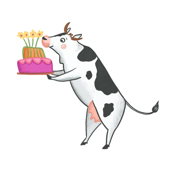 Cow with Cake by Das Brooklyn