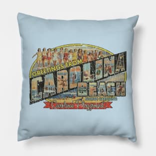 Greetings From Carolina Beach 1954 Pillow