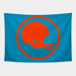 Two-Bar Helmet Minimalist Logo (Orange) Tapestry