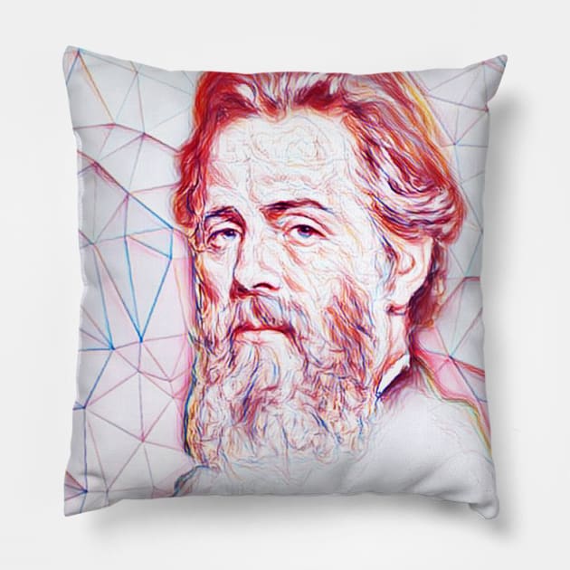 Herman Melville Portrait | Herman Melville line art Pillow by JustLit