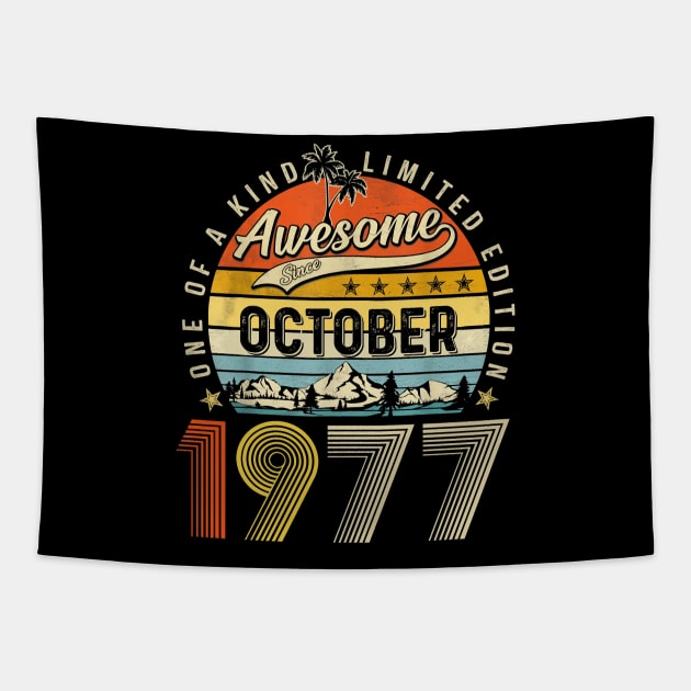 Awesome Since October 1977 Vintage 46th Birthday Tapestry by louismcfarland