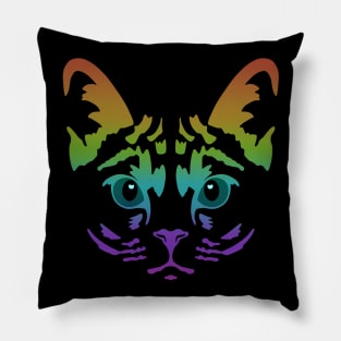 Rainbow Cat Face Pillow