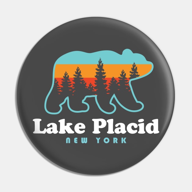 Lake Placid NY Adirondacks New York Bear Pin by PodDesignShop