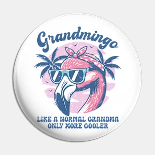 Vintage Style Grandmingo Pink Flamingo Grandma Pin